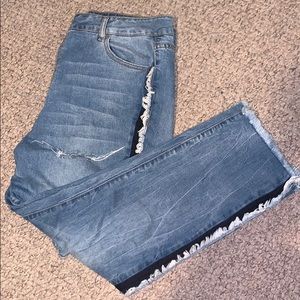 Light-Wash Ripped Mom Jeans